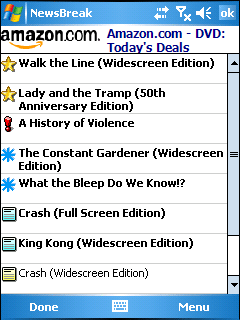 Pocket PC: Hobbies and Entertainment: NewsBreak