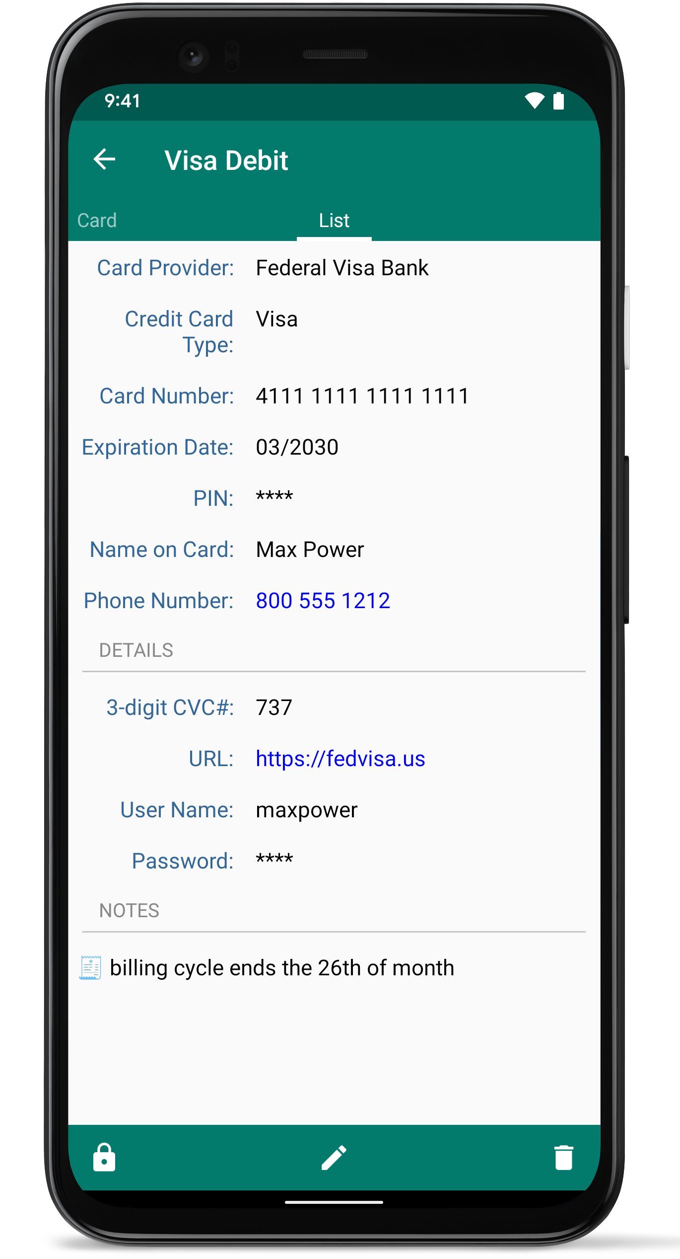 eWallet for Android | Ilium Software